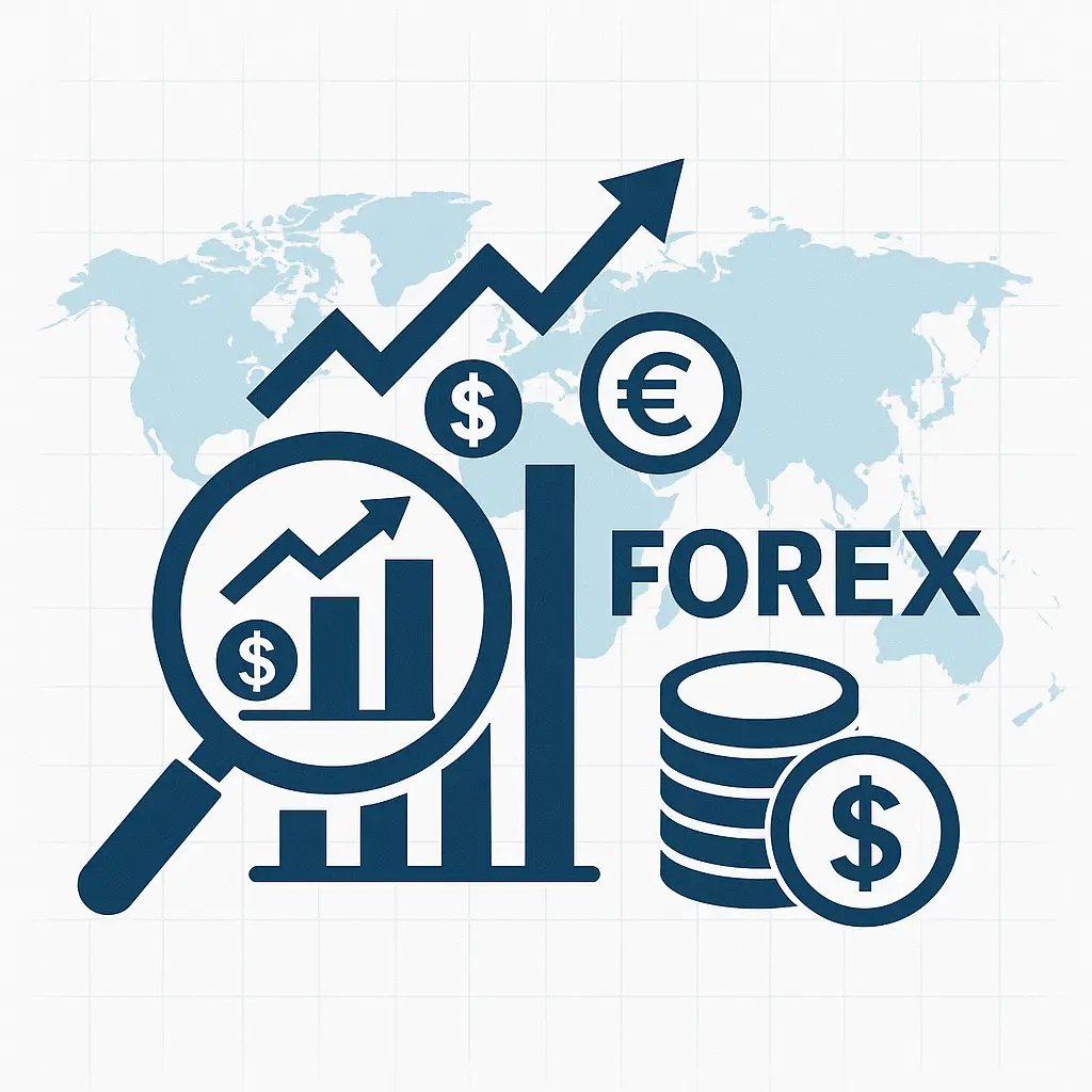 Financial market analytics showing forex trends and global exchange rate growth